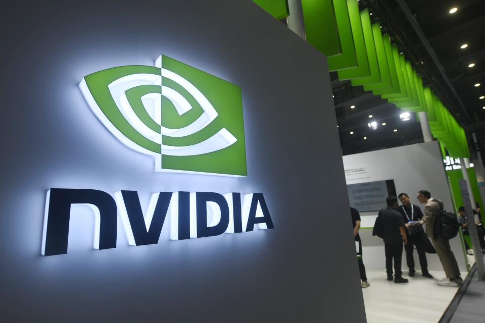 People visit the booth for Nvidia during the Apsara Conference 2024 of Alibaba Cloud in China in Sept. 2024. (Photo credit should read LONG WEI / Feature China/Future Publishing via Getty Images)