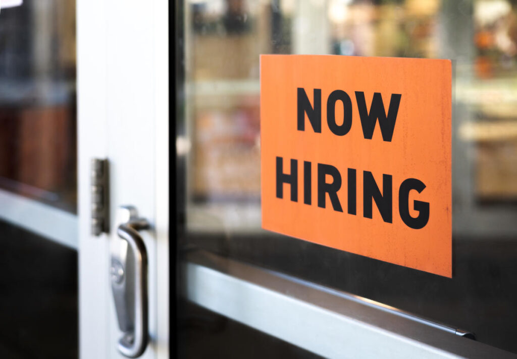 The hiring rate trending lower could be a sign of